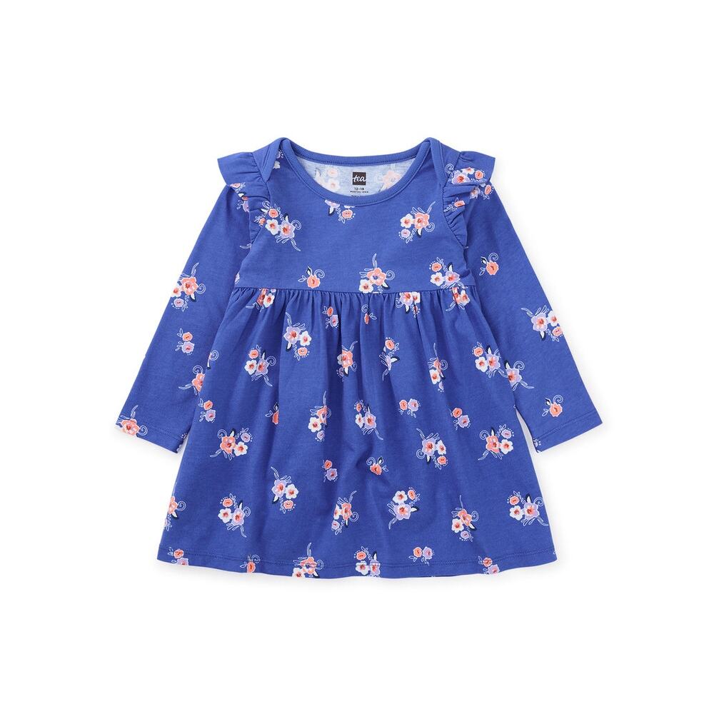 Tea Collection New Baby Girls Blue Floral Cotton Dress 6-9M